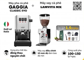 Combo máy pha Gaggia Evo Pro và máy xay Lamvita MX